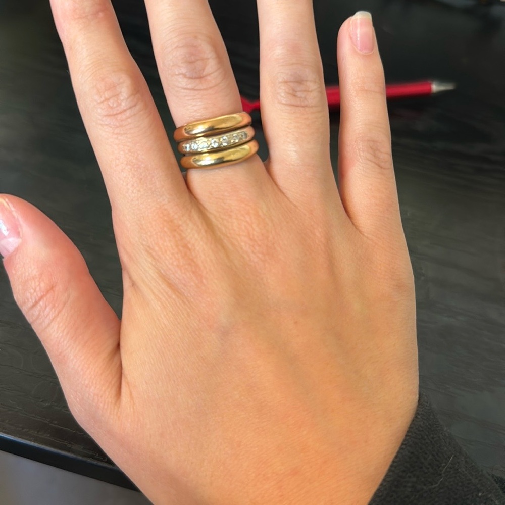 Elegant Gold Stacked Rings